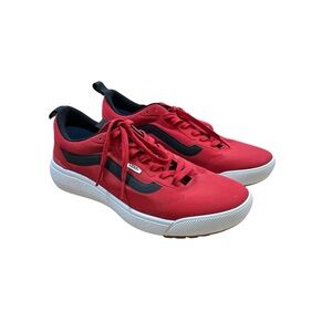 Vans Red Athletic Low-Top Sneakers with Black Accent